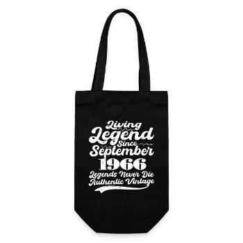 Once upon a time there was a legend. September 1966 Birth - Gift Bag for Bottles - black - Front