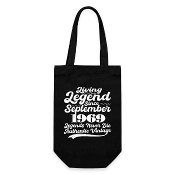 Once upon a time there was a legend. September 1969 Birth - Gift Bag for Bottles - black - Front
