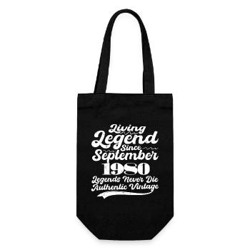 Once upon a time there was a legend. September 1980 Birth - Gift Bag for Bottles - black - Front