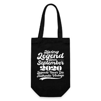 Es war einmal eine Legende. September 2020 Geburts - Geschenkbeutel für Flaschen - Schwarz - Vorne