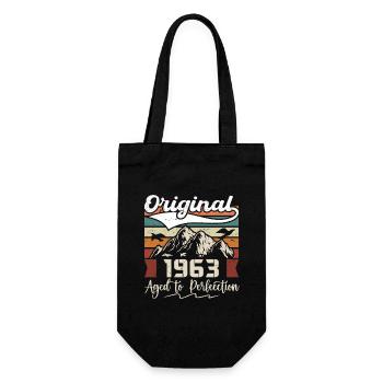 1963 - Gift born in 1963 - Gift Bag for Bottles - black - Front