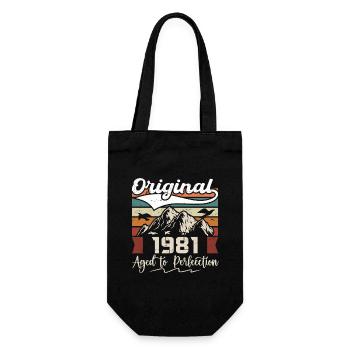1981 - Gift born in 1981 - Gift Bag for Bottles - black - Front