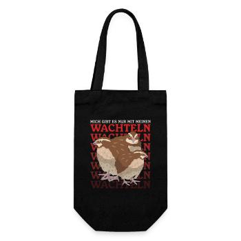 Wachtel Wachteln Vogelzüchter Geschenk - Geschenkbeutel für Flaschen - Schwarz - Vorne