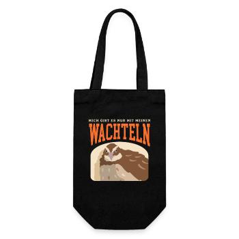 Wachtel Wachteln | Vogelzüchter Geschenk - Geschenkbeutel für Flaschen - Schwarz - Vorne