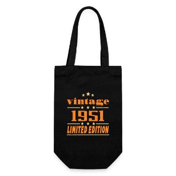 1951 Vintage Retro Geburtstag Bday Geschenk 1951 - Geschenkbeutel für Flaschen - Schwarz - Vorne