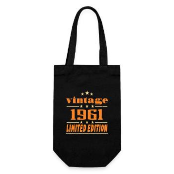 1961 Vintage Retro Birthday Bday Gift 1961 - Gift Bag for Bottles - black - Front