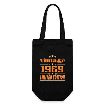 1969 Vintage Retro Birthday Bday Gift 1969 - Gift Bag for Bottles - black - Front