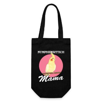 Nymphensittich Mama Vogelbesitzer Geschenk - Geschenkbeutel für Flaschen - Schwarz - Vorne