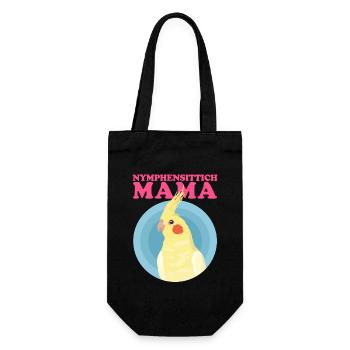 Nymphensittich Mama | Vogelbesitzer Geschenk - Geschenkbeutel für Flaschen - Schwarz - Vorne