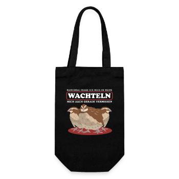 Wachtel Wachtelhaltung Wachtelzüchter Geschenk - Geschenkbeutel für Flaschen - Schwarz - Vorne