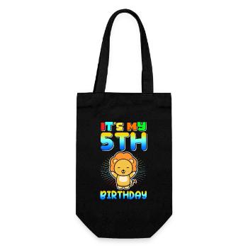 5. Geburtstag | 5 Jahre alt Geschenkidee Geschenk - Geschenkbeutel für Flaschen - Schwarz - Vorne