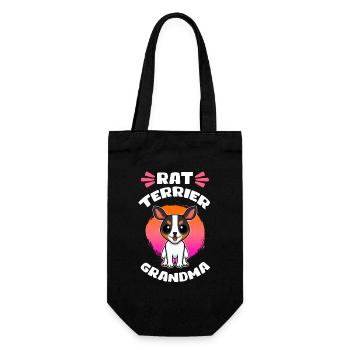 Rat Terrier Grandma Hunde Hundebesitzer Geschenk - Geschenkbeutel für Flaschen - Schwarz - Vorne