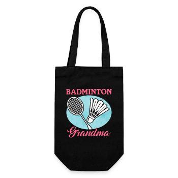 Badminton Grandma Badminton Player Gift - Gift Bag for Bottles - black - Front
