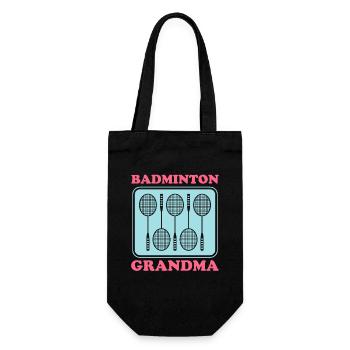 Badminton Grandma Badmintonspielerin Geschenk - Geschenkbeutel für Flaschen - Schwarz - Vorne