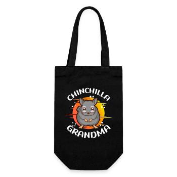 Chinchilla Grandma Besitzer Chinchillas Geschenk - Geschenkbeutel für Flaschen - Schwarz - Vorne