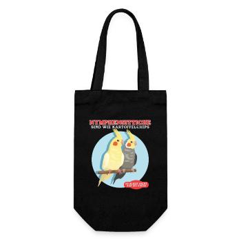 Nymphensittich Vogelbesitzer Geschenk - Geschenkbeutel für Flaschen - Schwarz - Vorne