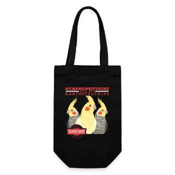 Nymphensittiche Vogel Vogelbesitzer Geschenk - Geschenkbeutel für Flaschen - Schwarz - Vorne