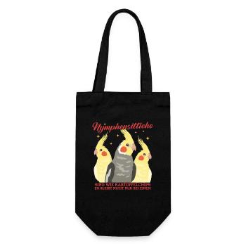 Nymphensittich Vogel Vogelbesitzer Geschenk - Geschenkbeutel für Flaschen - Schwarz - Vorne