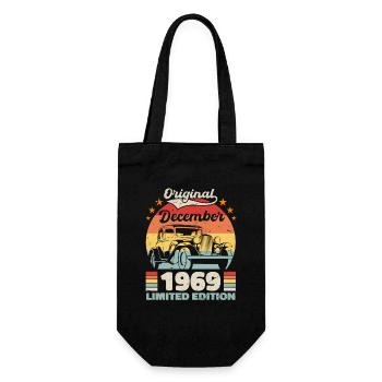 December 1969 Birthday present December 1969 - Gift Bag for Bottles - black - Front