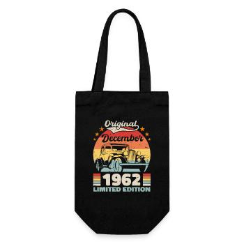 Dezember 1962 Geburtstagsgeschenk Dezember 1962 - Geschenkbeutel für Flaschen - Schwarz - Vorne