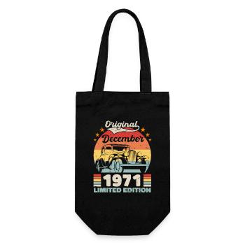 December 1971 Birthday present December 1971 - Gift Bag for Bottles - black - Front