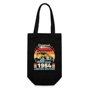 Dezember 1954 Geburtstagsgeschenk Dezember 1954 - Geschenkbeutel für Flaschen - Schwarz - Vorne