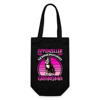 Appenzeller Sennenhund Grandma Geschenk - Geschenkbeutel für Flaschen - Schwarz - Vorne