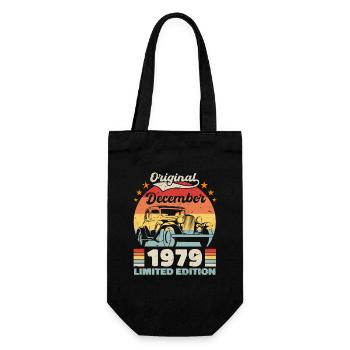 December 1979 Birthday present December 1979 - Gift Bag for Bottles - black - Front
