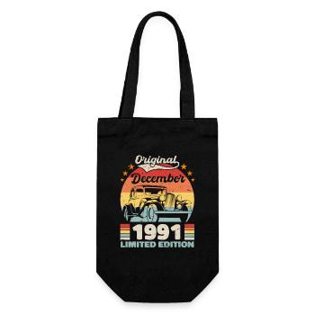 Dezember 1991 Geburtstagsgeschenk Dezember 1991 - Geschenkbeutel für Flaschen - Schwarz - Vorne