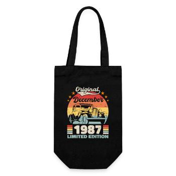 December 1987 Birthday present December 1987 - Gift Bag for Bottles - black - Front