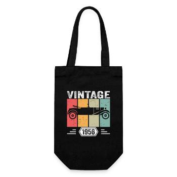 Classic Since 1956, Vintage Car Birthday Gift 1956 - Geschenkbeutel für Flaschen - Schwarz - Vorne