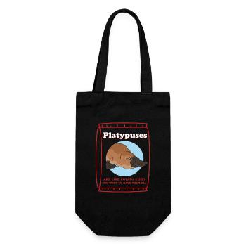 Schnabeltier Schnabeltiere Platypus Geschenk - Geschenkbeutel für Flaschen - Schwarz - Vorne