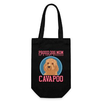 Cavapoo Mom Dogs Cavoodle Dog Owner Gift - Gift Bag for Bottles - black - Front
