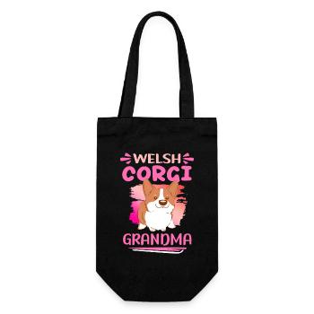 Welsh Corgi Grandma Dog Owner Gift - Gift Bag for Bottles - black - Front