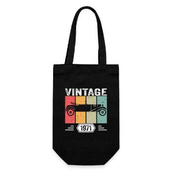 Classic Since 1971, Vintage Car Birthday Gift 1971 - Gift Bag for Bottles - black - Front
