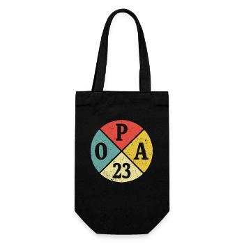 Opa 23 Geschenk Großvater Zukünftiger Opa 2023 - Geschenkbeutel für Flaschen - Schwarz - Vorne