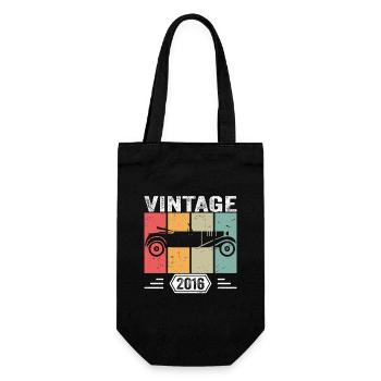 Classic Since 2016, Vintage Car Birthday Gift 2016 - Gift Bag for Bottles - black - Front
