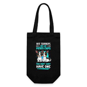 Rat Terrier Hunde Hundebesitzer Geschenk - Geschenkbeutel für Flaschen - Schwarz - Vorne