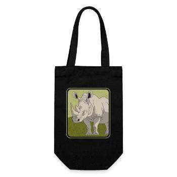 Nashorn Rhinozeros | Nashörner Geschenk - Geschenkbeutel für Flaschen - Schwarz - Vorne