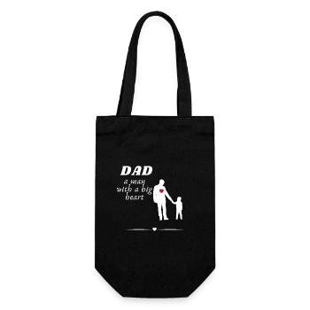 Papa l’homme au grand cœur - Sac à bouteille - noir - Devant