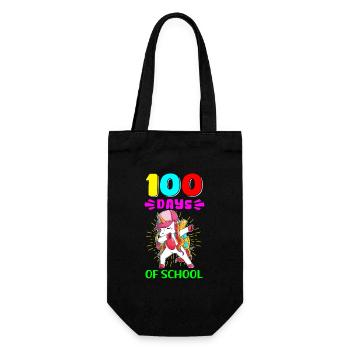 100 School Days School Kids Student Gift - Gift Bag for Bottles - black - Front