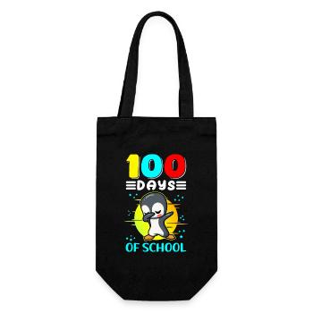 100 School Days Kids School Student Gift - Gift Bag for Bottles - black - Front