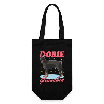 Doberman Dobie Grandma Dog Owner Gift - Gift Bag for Bottles - black - Front