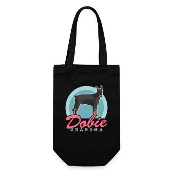 Dobermann Dobie Grandma Hundebesitzerin Geschenk - Geschenkbeutel für Flaschen - Schwarz - Vorne
