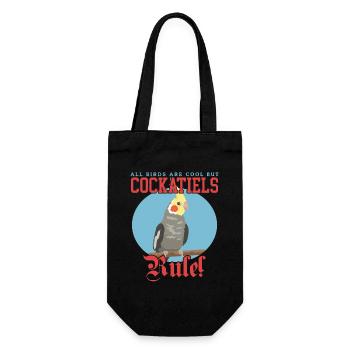 Cockatiels Bird | Bird Owner Gift - Gift Bag for Bottles - black - Front