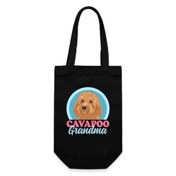Cavapoo Grandma Dog Owner Cavoodle Gift - Gift Bag for Bottles - black - Front
