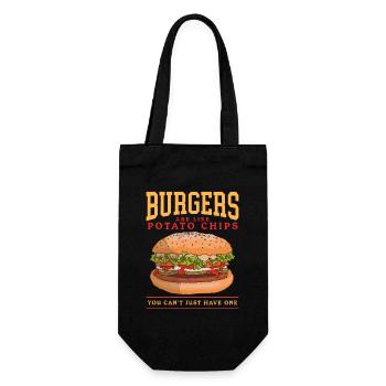 hamburger burger fast food fast food gift - Gift Bag for Bottles - black - Front