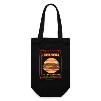 hamburger burger fast food fast food gift - Gift Bag for Bottles - black - Front