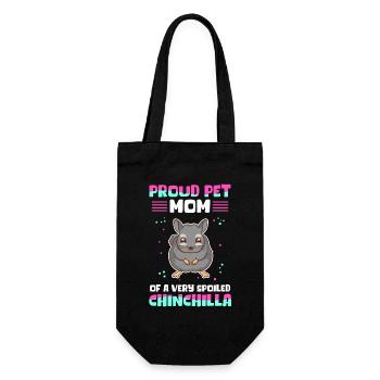 Chinchilla Mom Besitzer Chinchillas Geschenk - Geschenkbeutel für Flaschen - Schwarz - Vorne