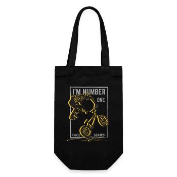 Ich bin die Nummer eins, eine Radrennserie - Geschenkbeutel für Flaschen - Schwarz - Vorne